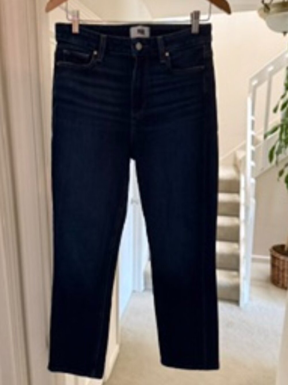 PAIGE Cindy High Rise Straight Leg Jeans Size 29 Dark Wash